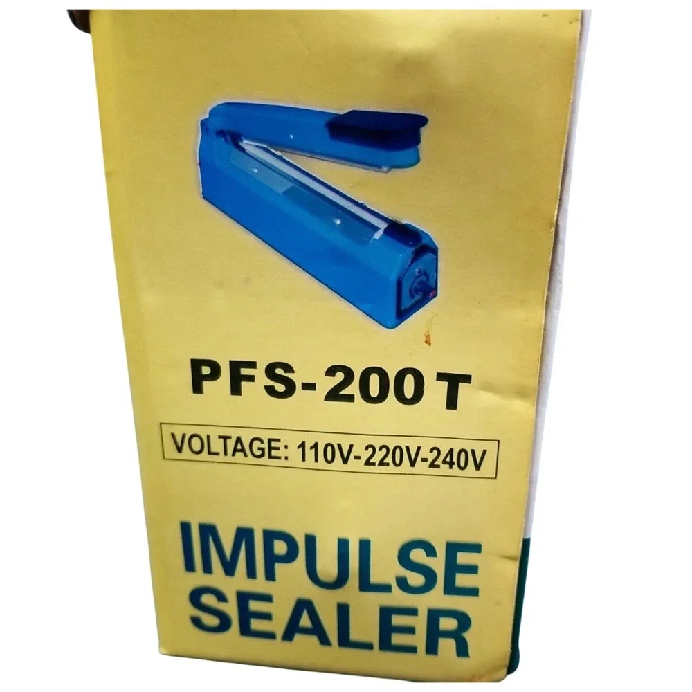 Impulse Sealer PFS-200T 8‎ Inch Manual Heat Sealer for PE PP Bags 300W 110V Blue